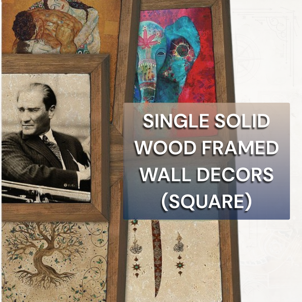 Single Solid Wood  Framed  Wall Decor Collections (Square)